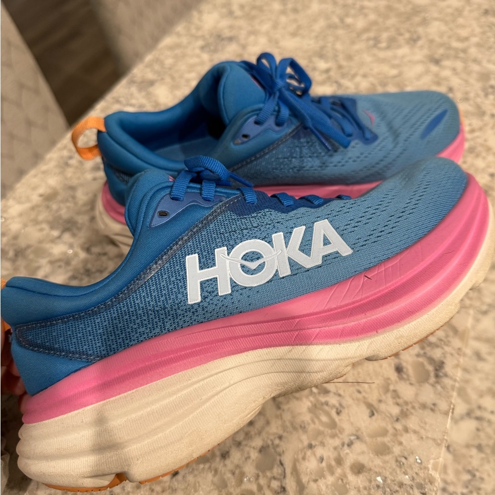 Hoka Women's Athletic Shoes in Blue and Pink